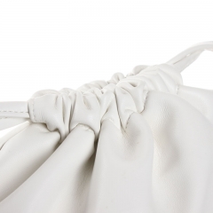 White Drawstring Bags Made of PU Leather - CBP204