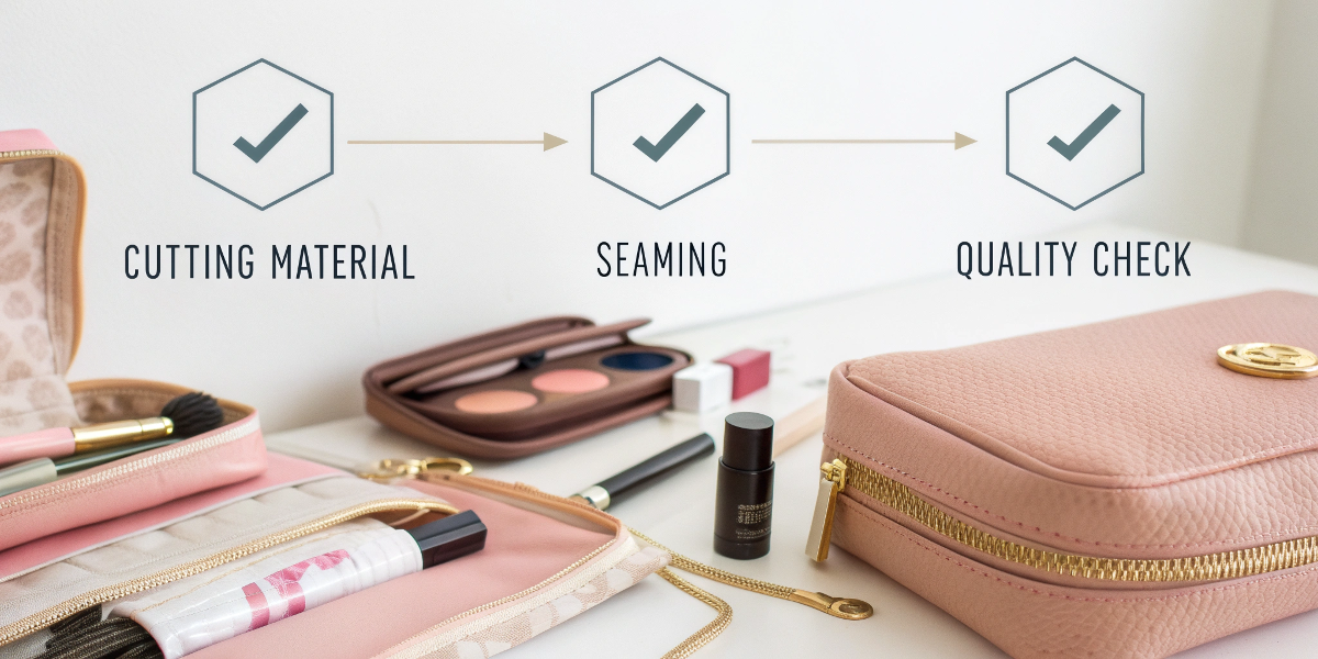 Private Label Cosmetic Bag Production Flowchart Private Label Cosmetic Bag Production Flowchart